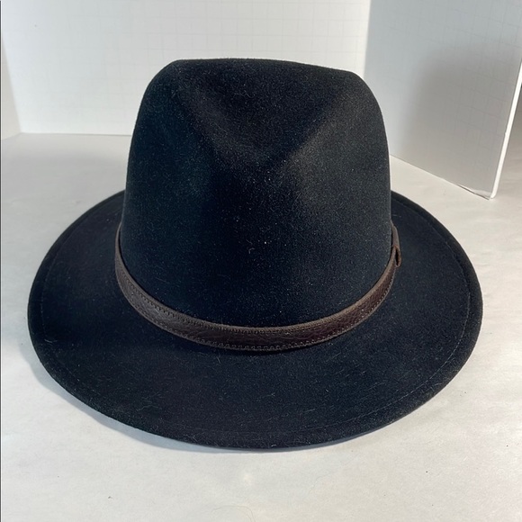 Country Gentleman Hamilton Wool Felt Fedora Hat Black with brown band Medium - Picture 2 of 9